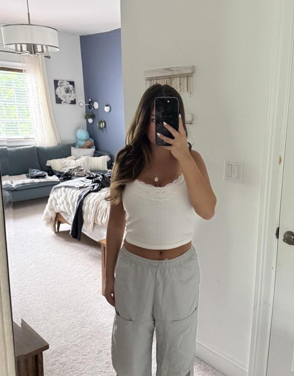 ZARA light Grey Cargo Pants - XS